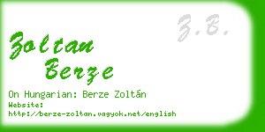zoltan berze business card